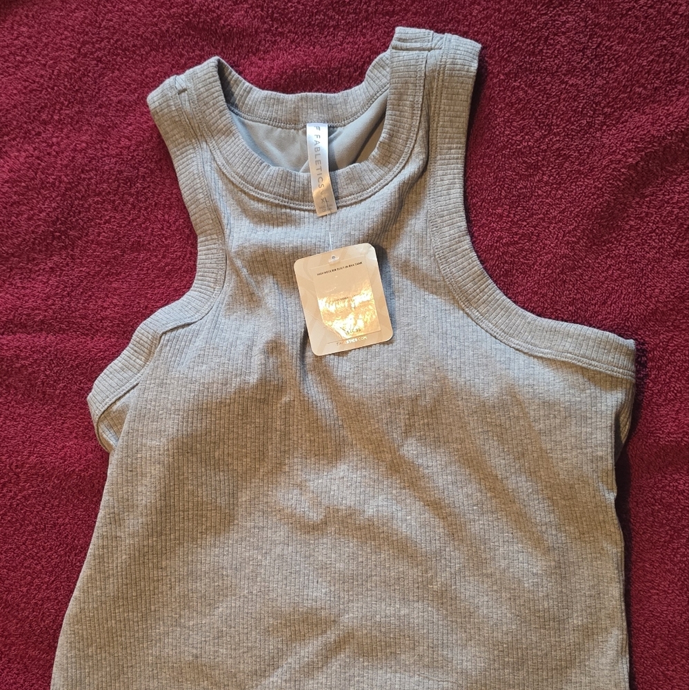 Fabletics Classic Grey Heather Ribbed Tank